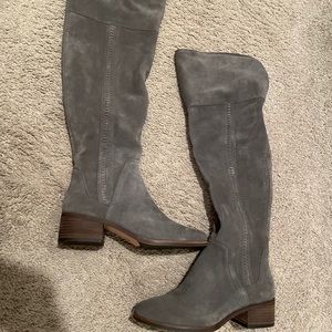 Vince Camuto Grey Suede Over Knee Boots